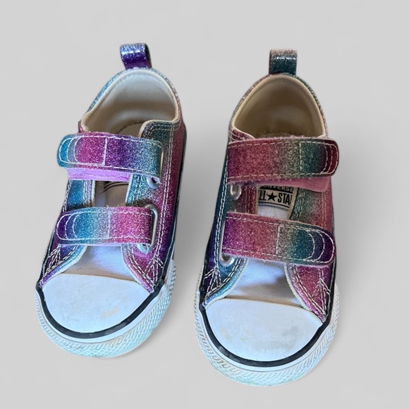Girls Converse Glitter Rainbow, size 7 - Picture 1 of 7